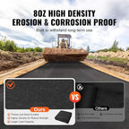 VEVOR Geotextile Landscape, 10ft x 100ft 8 oz Non-Woven PP Drainage 350N Tensile Strength & 440 N Load Capacity, for Ground Cover, Garden Fabric, French Drains, Black