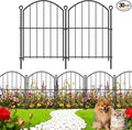 Decorative Garden Fence 17in x30ft, 30 Pack Rustproof Metal No Dig Fence Animal Barrier for Dog, Arched Flower Bed Edging Ornamental Wire Border Panel Fencing (Black, 30 Panels-17in(H) x30ft(L))