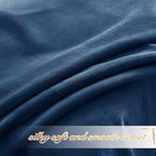 NICETOWN Navy Blue Velvet Curtains 84 inches for Bedroom, Sound Reducing Heavy-Duty Solid Rod Pocket Light Blocking Drapes/Panels for Living Room (2 Panels, 52 inches Wide Each Panel)