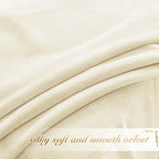 NICETOWN Ivory White Velvet Curtains 108" Length for Bedroom and Living Room, Room Darkening Velvet Curtains 52" Wide Thermal Insulated, Luxury and Thick Window Drapes, 2 PCs