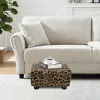 CAROLMADE Small Foot Stool Ottoman Footstool with Legs Under Desk Footrest for Living Room Bedroom and Office, Faux Fur Brown
