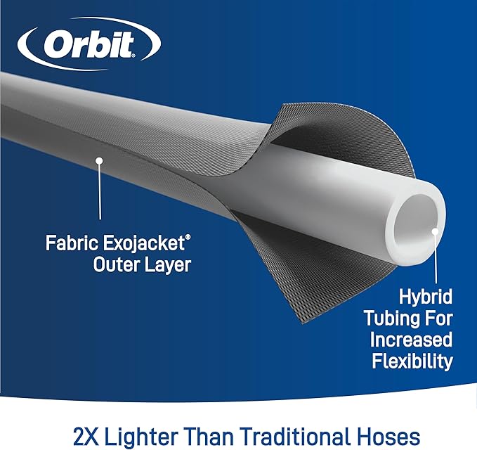 Orbit 33180 ExoJacket Fabric Garden Hose - Heavy-Duty Water Hose (100-Foot x 5/8-Inch) (Pack of 2)