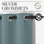 NICETOWN Modern Greyish Blue Blackout Curtains Noise Reducing, Thermal Insulated and Privacy Room Darkening Drape Panels for Boy's Guest Room Door Small Short Window (2 Panels, W42 x L63 -Inch)
