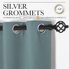 NICETOWN Modern Blackout Curtains Noise Reducing, Thermal Insulated and Privacy Room Darkening Drape Panels for Boy's Guest Room Door Small Short Window (Greyish Blue, 2 Panels, W34 x L45 -Inch)
