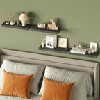 Fixwal 15.8in Floating Shelves, Rustic Wood Finish Wall Shelves Set of 4, Shelves for Wall Decor, with Invisible Brackets for Bathroom, Living Room,Bedroom and Kitchen(Gray)