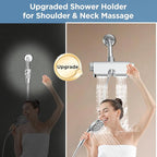 MakeFit Filtered Shower Head with Handheld Combo - Dual 2-in-1 Spa System with Massage Shower and 10 Modes Hand Held Shower High Pressure with Built in Power Wash Mode (Chrome)