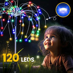 GIGALUMI Garden Decor Outdoor Lights 120LED 8Pack, Solar Garden Lights for Christmas Outside Fairy Firework Decorative,Solar Powered for Yard Pathway Flowerbed Planter Balcony Patio Decor (Multicolar
