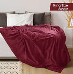 Utopia Bedding Fleece Blanket King Size Burgundy 300GSM Luxury Anti-Static Fuzzy Soft Microfiber Bed Blanket (90x102 Inch)