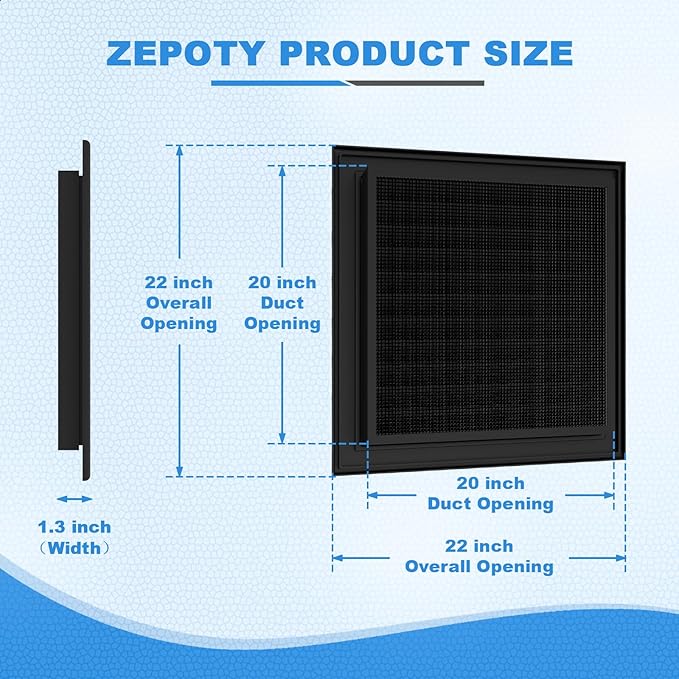 22"x22" Gable Vent Aluminum Alloy – High-Airflow Vent for House & Shed, Rustproof Metal Mesh Blocks Small Animals, Waterproof & Anti-Condensation, Opening 20"x20" Black