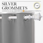 NICETOWN Bedroom Curtains Blackout Drapery Panels, Three Pass Microfiber Thermal Insulated Solid Ring Top Blackout Window Curtains/Drapes (Two Panels, 34 x 54 inches, Silver Grey)