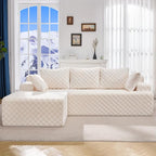 Modular Sectional Sofa Couches L-Shape Couch 3 Seat Modular Sofa Memory Foam Sectional Couches for Living Room, Cloud Couch with Oversized Chaise (White Check, 96" Left Facing Chaise)