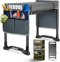 Garden Kneeler and Seat with Upgraded Wide & 3" Thick Kneeling Pad, Heavy Duty Garden Stool with 2 Large Tool Bags, Portable Bench for Weeding, Gardening Gifts for Women, Men, Seniors, Grey