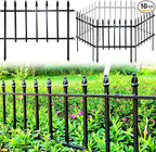 Metal Decorative Garden Fence 22" Wide x 18" High (10 Panels, Total Length 18.3 feet), Metal Border Folding Fence, Landscape Fencing for Flower Bed, Yard, Animal Barrier