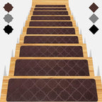 Stair Treads for Wooden Steps 15pcs - 8x30in Carpet Stairs Runner Indoor Non-Slip Stair Mats for Kids Elders and Pets