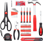 CARTMAN Home Tool Set Kit, Basic Household Hand Tools with Storage Case Dark Red
