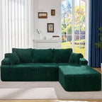 Modular Sectional Sofa Couches L-Shape Couch 3 Seat Modular Sofa Memory Foam Sectional Couches for Living Room, Cloud Couch with Oversized Chaise (Green Stripe, 108" Right Facing Chaise)