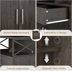 Shintenchi Kitchen Storage Cabinet with Adjustable Shelves and Drawers, Modern Buffet Sideboard, Wood Buffet Cabinet with Doors, Floor Cabinet Cupboard for Coffee Bar Living Room, Dark Brown