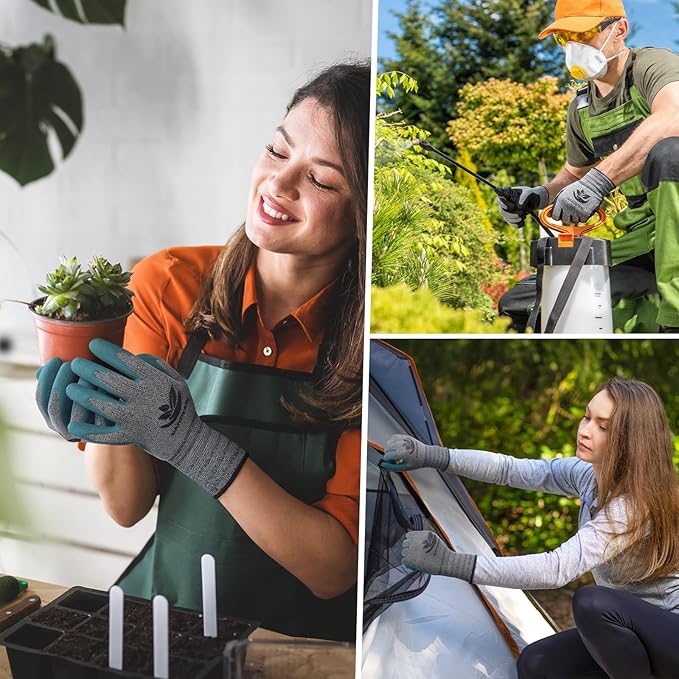 Trifabricy Gardening Gloves for Women, Breathable leather Garden Gloves with Grip, Thorn-Proof Puncture-Resistant Work Gloves