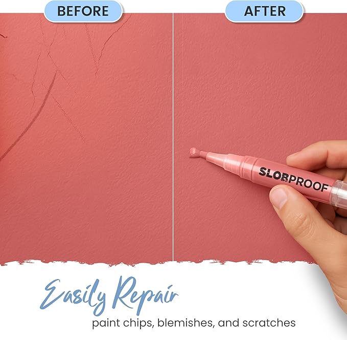 Slobproof Refillable Touch-Up Paint Pen, Mess-Free, Reusable Wall Paint Repair Tool, Precise Application, DIY Home Improvement, Furniture, Arts and Crafts, Patented Design, Easy Storage, Pack of 5