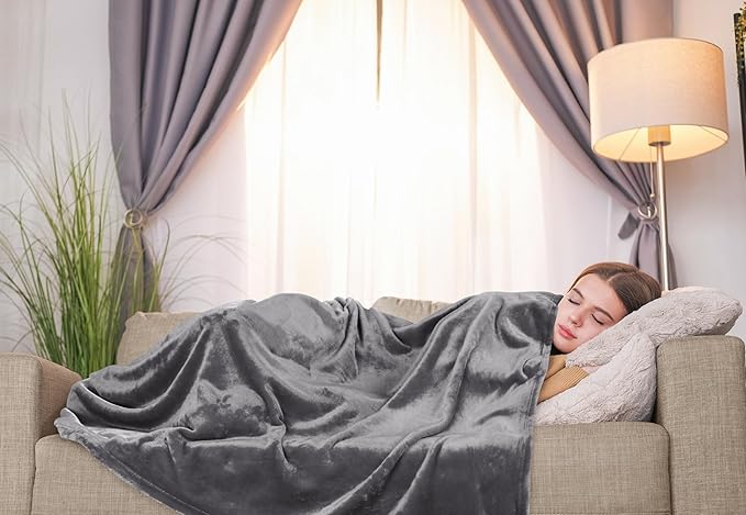 Utopia Bedding Fleece Blanket Throw Size Grey 300GSM Luxury Anti-Static Fuzzy Soft Microfiber Blanket for Couch, Sofa and Bed (50x60 Inch)