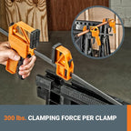 Worx WX065.3 Clamping Sawhorses with Bar Clamps and 7 Inch Metal Triangle Ruler