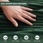 Cloud Sectional Couch, Modular Sectional Sofa for Living Room, Fluffy Comfy Couch with L-Shaped Chaise, Boneless Sofa with Deep Seat, No Assembly Required, Green