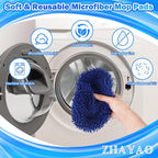 Coral Fleece Mop Pads, Reusable Wet/Dry Compatible with Swiffer, 3 Pack Washable for Hardwood/Surface Floor Cleaning