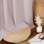 NICETOWN Blush Pink Linen Curtains for Kitchen, Thick Flax Small Window Treatments Semi Sheer Privacy Assured with Light Through for Cafe/Bathroom, W42 x L36, 2 Panels