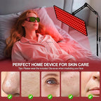 Morfone Red Light Therapy for Body Face - Tri-Wavelength (660nm, 850nm, 940nm) LED Infrared Light Therapy Lamp Panel with Adjustable Stand, Protective Glasses for Home Use, Gift for Women Girl, M