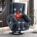 Power Lift Recliner Chair for Elderly with Vibration Massage and Lumbar Heating, Electric Lift Recliner Single Sofa with Side Pocket and USB Charge Port for Living Room