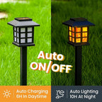 GIGALUMI Solar Lights for Outside,16 Pack Flickering Flame LED Solar Outdoor Lights, Waterproof Garden Light Maintain 10 Hours of Lighting for Christmas, Garden, Landscape, Path, Yard, Patio