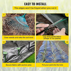 VEVOR Weed Fabric Barrier Heavy Duty, 3x300 FT, 5.8oz Weed Blocker Fabric, Woven Landscape Fabric, Garden Fabric Weed Barrier, Weed Control Fabric Ground Cover, Geotextile Fabric, Gardening Mat, Black
