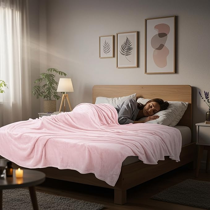 Utopia Bedding Fleece Blanket Full Size Pink 300GSM Luxury Fuzzy Soft Anti-Static Microfiber Bed Blanket (90x84 Inch)