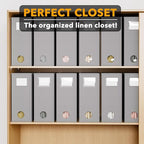 SpaceAid 12 Pack Bed Sheet Organizers and Storage, Foldable Sheet Organizer for Linen Closet, Sheets Set Folder Keeper with Window XL (Queen & King Size) Bedding Container (Gray, 12 Pack)