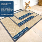 OLANLY Front Door Mat Indoor Outdoor Entrance, Waterproof All-Season, All-Weather Doormat, Sturdy Natural Rubber, Low Profile, Easy Clean Patio Porch Entryway Mat, Herringbone Brick (Beige, 71x23)