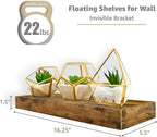 Sorbus Floating Shelves for Wall, Bathroom Shelves Wall Mounted for Kitchen, Bedroom, Bathroom Storage Over Toilet, Hanging Book Shelf for Wall Home Decor Living Room (Rustic Brown, 3 Pack)