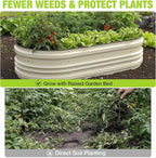 WORKPRO 2PK 4x2x1ft Outdoor Galvanized Raised Garden Bed Kit, Rust & Corrosion Protection, Easy Assembly, Safe Edge, Ideal for Vegetables & Flowers, White