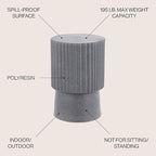 JONATHAN Y TBL1102A Louisa 19" Modern Art Deco Tambour Indoor/Outdoor Accent Table Minimalist, Contemporary, Bohemian, Mid-Century, Patio, Garden Room, Bathroom, Living Room, Gray Terrazzo Finish