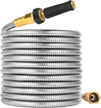 Metal Garden Hose 200 FT - 304 Stainless Steel Water Hose 200 FT - Expandable Short Flexible Garden Hose,no Kink Explosion, no Bite