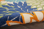 Nourison Home Aloha Indoor/Outdoor Multicolor 2'8" x 4' Area Rug, Tropical, Botanical, Easy Clean, Non Shedding, Bed Room, Living Room, Dining Room, Deck, Backyard, Patio (3x4)