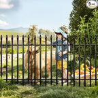 Metal Decorative Garden Fence 36" H x 28" W (5 Panels, Total Length 11.6 feet), Metal Border Folding Fence, Landscape Fencing Dog Fence Pet Fence for Flower Bed, Yard, Animal Barrier