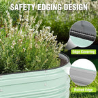 WORKPRO 4x2x1ft Galvanized Raised Garden Bed Set, Rust & Corrosion Protection, Easy Assembly, Safe Edge, Ideal for Vegetables & Flowers, Light Green