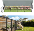 FXW Garden Fence Outdoor for The Yard – 24in(H) x 11.4ft(L) Heavy Duty Metal Animal Barrier for Dog and Rabbit, Decorative Dog Fence, 6 Panels, Black