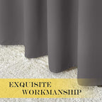 NICETOWN Blackout Window Curtain for Bedroom - (Grey Color) Home Decoration Thermal Insulated Room Darkening Drape/Drapery, W52 x L63 Inch, 8 Grommets/Rings Top, 1 Panel