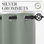 NICETOWN Bedroom Curtain Panels Blackout Draperies, Thermal Insulated Solid Grommet Blackout Curtains/Drapes (Greyish Green, 1 Pair, 34 by 45-inch)