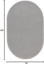 Nourison Home Nourison Essentials Silver Grey 6' x 9' Oval Area Rug - Easy Clean, Non Shedding, Bed Room, Living Room, Dining Room, Kitchen (6' x 9' Oval)