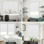 LazBlinds No Tools No Drill Cordless Cellular Shades, Blackout Light Blocking Honeycomb Shades for Home, Thermal Insulation Blinds for Windows, 23" W x 36" H, White