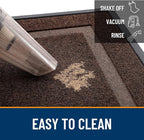OLANLY Front Door Mat Indoor Outdoor Entrance, Waterproof All-Season, All-Weather Doormat, Sturdy Natural Rubber, Fade Resistant, Low Profile, Easy Clean Patio Porch Entryway Mat, 71x23, Dark Brown