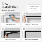 AUGO Magnetic Screen Door - Self Sealing, Heavy Duty, Hands Free Mesh Partition Keeps Bugs Out - Pet and Kid Friendly - Patent Pending Keep Open Feature - 38 Inch x 83 Inch