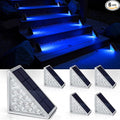 NIORSUN Solar Step Lights,6 Pack Blue LED Outdoor Step Lights, Stair Lights Outdoor for Patio, Fence, Yard, Walkway, Solar Powered Auto On/Off, IP67 Waterproof, Easy Install